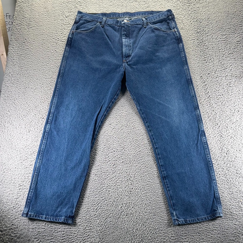 Rustler Jeans Men's 40x29 Blue Cotton Denim Straight Leg Workwear Faded Travel